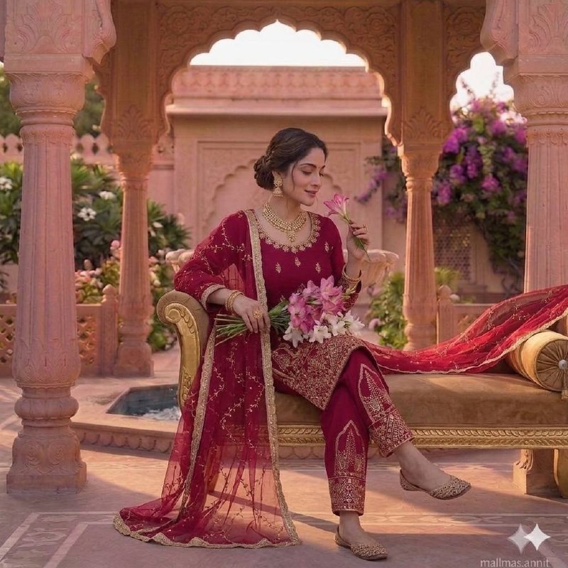 The Sovereign Magenta Zari-Embroidered Ensemble